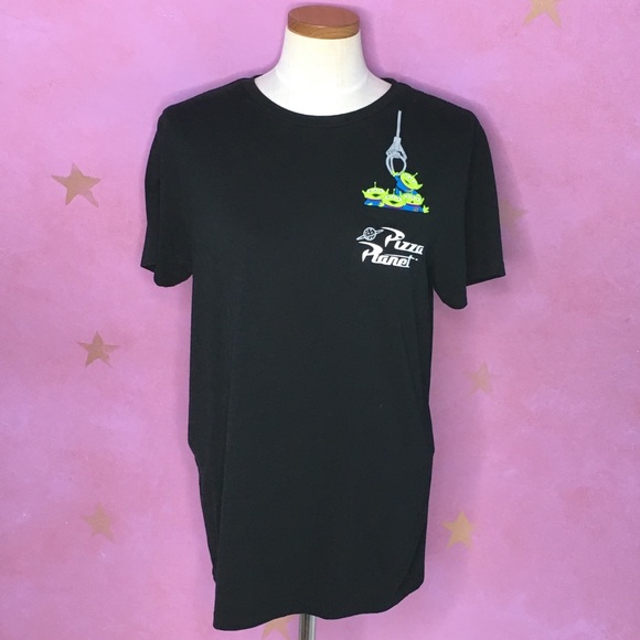 Disney Pizza Planet Toy Story Black T-Shirt Medium